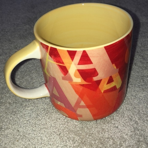 Anthropologie‎ Coffee Cup Mug Letter Initial A Print